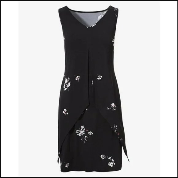 Chico's Dresses Nwt Chicos Black Petal Of Plenty V Neck Vera